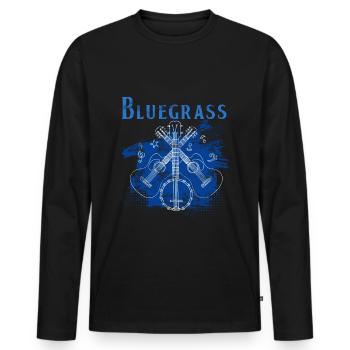 Bluegrass Banjo Gitarre - Männer Premium Bio Langarmshirt - Schwarz - Vorne - Nico (187cm)