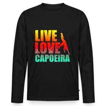 Capoeira - T-shirt manches longues Premium bio Homme - noir - Devant - Nico (187cm)