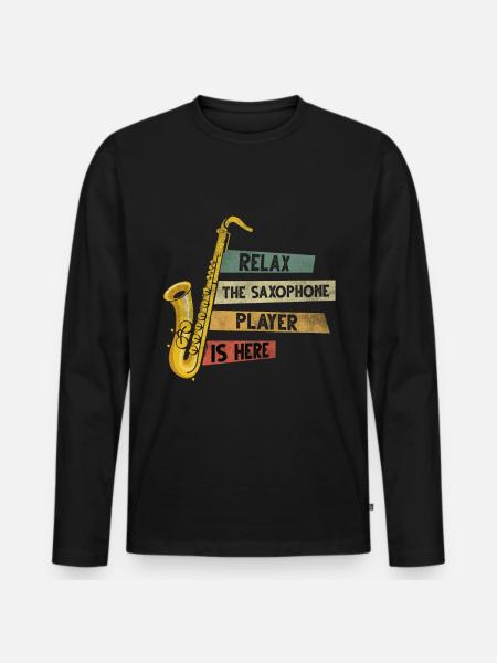 Saxophonist Saxophone player Brass Saxophone - Men's Premium Organic Long Sleeve Shirt - black