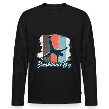 Breakdance Jeunes danseurs Breakdancing - T-shirt manches longues Premium bio Homme - noir - Devant - Nico (187cm)
