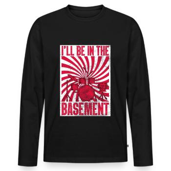 Das Tempo gebe Ich Vor Trommler Schlagzeuger - Männer Premium Bio Langarmshirt - Schwarz - Vorne - Nico (187cm)