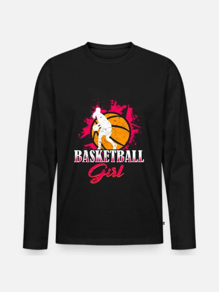 Basket-ball filles - T-shirt manches longues Premium bio Homme - noir