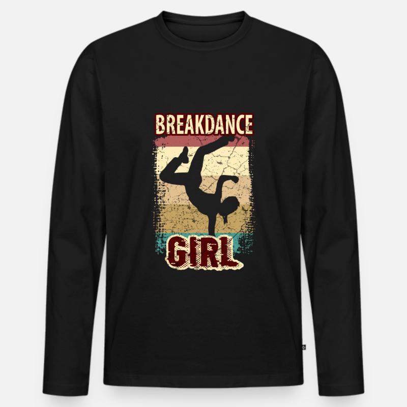 Breakdance Mädchen Tänzerin - Männer Premium Bio Langarmshirt - Schwarz