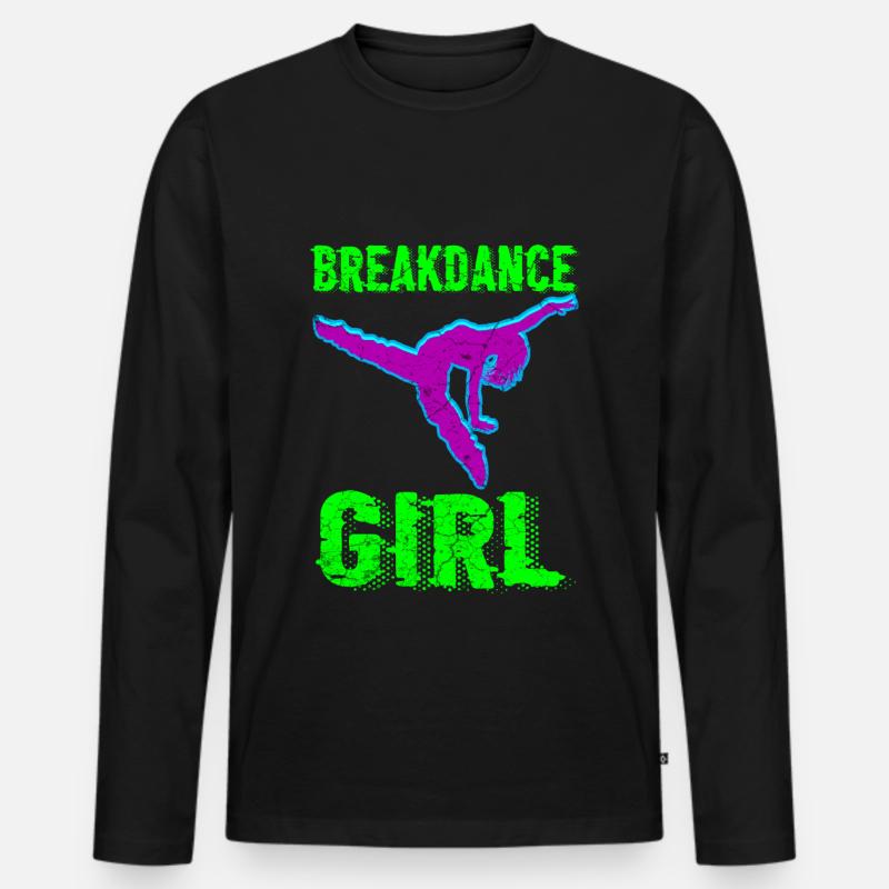 Breakdance Mädchen Tänzerin - Männer Premium Bio Langarmshirt - Schwarz