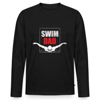 Swimming Father Swimming Swimming - Men's Premium Organic Long Sleeve Shirt - black - Front - Nico (187cm)