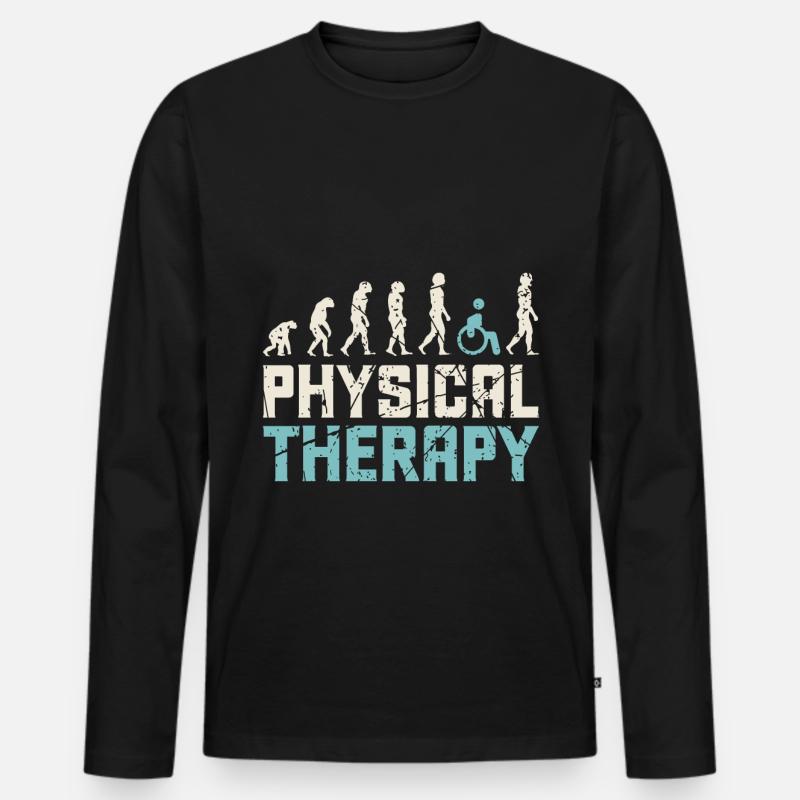Physiotherapeut Beruf - Männer Premium Bio Langarmshirt - Schwarz