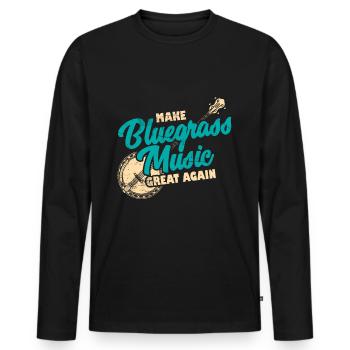 Bluegrass Banjo Gitarre - Männer Premium Bio Langarmshirt - Schwarz - Vorne - Nico (187cm)