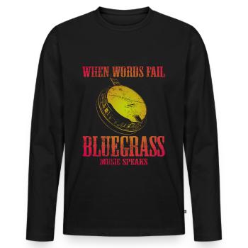 Bluegrass Banjo Gitarre - Männer Premium Bio Langarmshirt - Schwarz - Vorne - Nico (187cm)