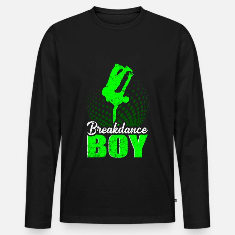 Breakdance Junge Breakdancing Kinder - Männer Premium Bio Langarmshirt - Schwarz