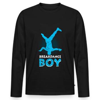Breakdance Jeunes danseurs Breakdancing - T-shirt manches longues Premium bio Homme - noir - Devant - Nico (187cm)