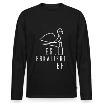 Es Eskaliert Eh Flamingo Bier Alkohol Trinken - Männer Premium Bio Langarmshirt - Schwarz - Vorne - Nico (187cm)