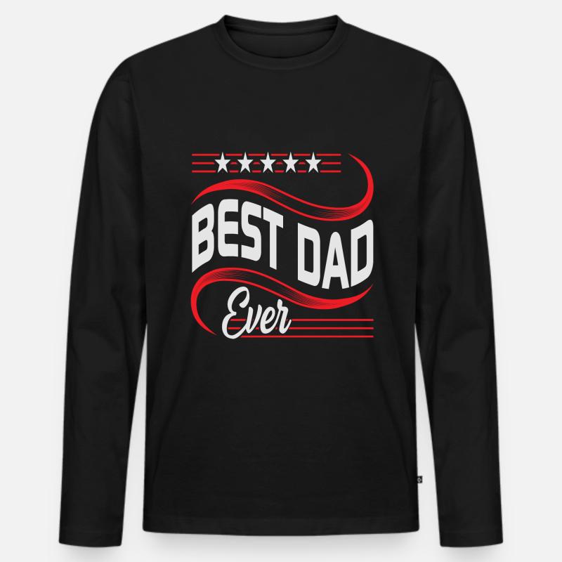 Bester Vater aller Zeiten - Männer Premium Bio Langarmshirt - Schwarz