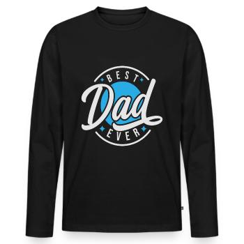 Bester Vater aller Zeiten - Männer Premium Bio Langarmshirt - Schwarz - Vorne - Nico (187cm)