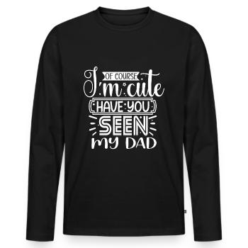 Of course I'm cute - Men's Premium Organic Long Sleeve Shirt - black - Front - Nico (187cm)