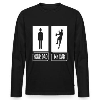Père - père - père - mon père - T-shirt manches longues Premium bio Homme - noir - Devant - Nico (187cm)