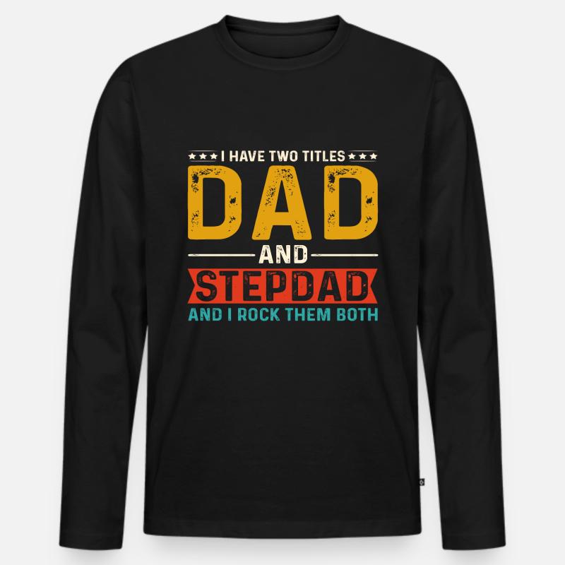 Stiefvater Papa - Männer Premium Bio Langarmshirt - Schwarz