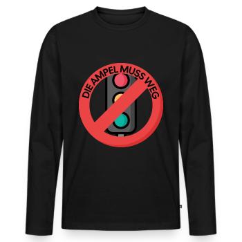 Les feux de circulation doivent disparaître - T-shirt manches longues Premium bio Homme - noir - Devant - Nico (187cm)