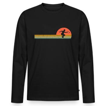 Boule Retro Boccia Vintage Pétanque Boule Player - T-shirt manches longues Premium bio Homme - noir - Devant - Nico (187cm)