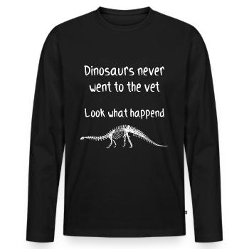 Chemise Dino Doctor Vétérinaire Docteur Vétérinaire - T-shirt manches longues Premium bio Homme - noir - Devant - Nico (187cm)