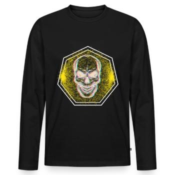 Crâne - T-shirt manches longues Premium bio Homme - noir - Devant - Nico (187cm)