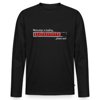 Loading bar motivation is loading sayings - Men's Premium Organic Long Sleeve Shirt - black - Front - Nico (187cm)