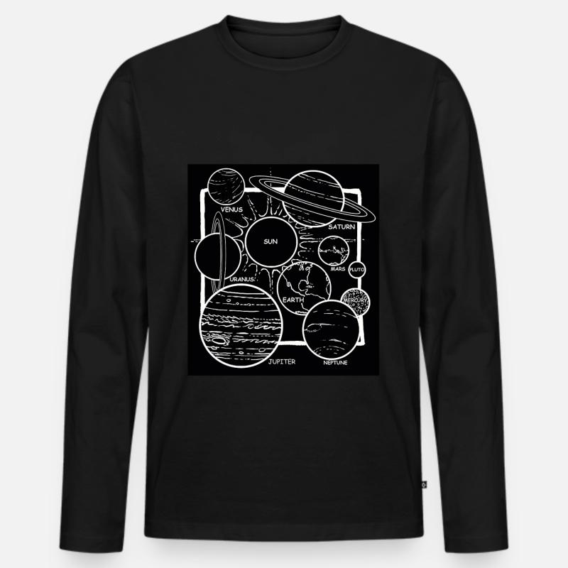 Planeten Sonnensystem Galaxys - Männer Premium Bio Langarmshirt - Schwarz
