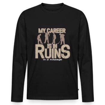 Ruins archeology - Men's Premium Organic Long Sleeve Shirt - black - Front - Nico (187cm)