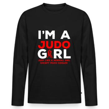 Judo Girl Fighter Arts Martiaux Sports Asie - T-shirt manches longues Premium bio Homme - noir - Devant - Nico (187cm)