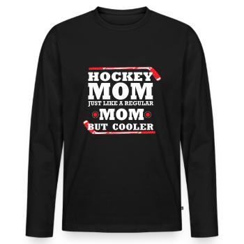 Hockey Ice Hockey Player Hockey Wintersport Mutt - Men's Premium Organic Long Sleeve Shirt - black - Front - Nico (187cm)