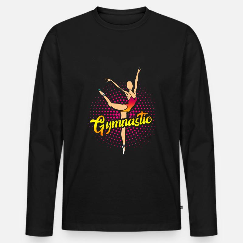Gymnastik - Männer Premium Bio Langarmshirt - Schwarz