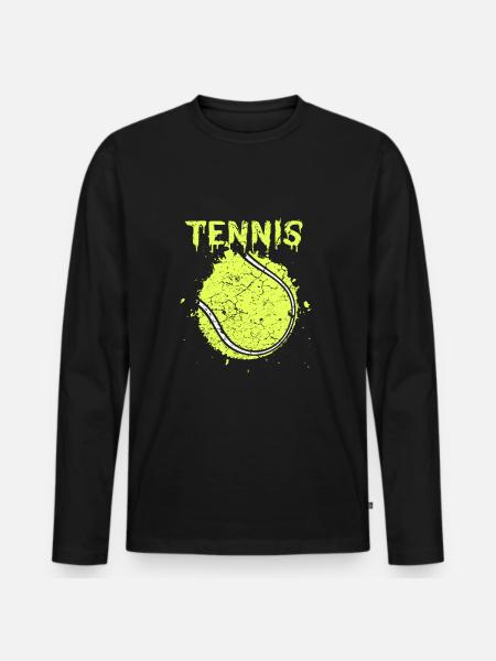 Tennisball - Männer Premium Bio Langarmshirt - Schwarz