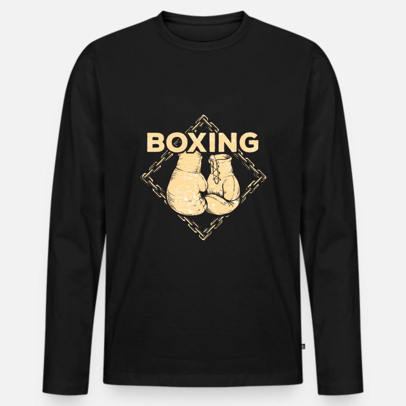 Boxer - Männer Premium Bio Langarmshirt - Schwarz