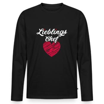 Favorite boss - Men's Premium Organic Long Sleeve Shirt - black - Front - Nico (187cm)