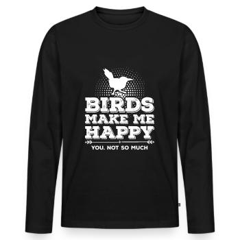 Vögel Vogel Spatz - Männer Premium Bio Langarmshirt - Schwarz - Vorne - Nico (187cm)
