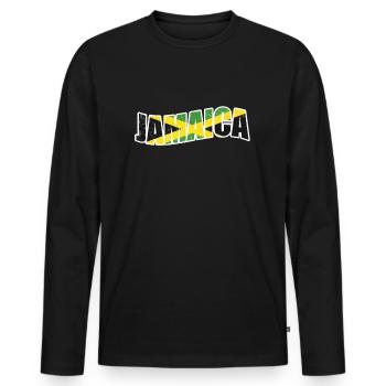 jamaica - Men's Premium Organic Long Sleeve Shirt - black - Front - Nico (187cm)