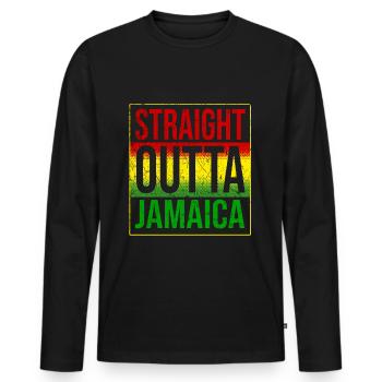 jamaica - Men's Premium Organic Long Sleeve Shirt - black - Front - Nico (187cm)