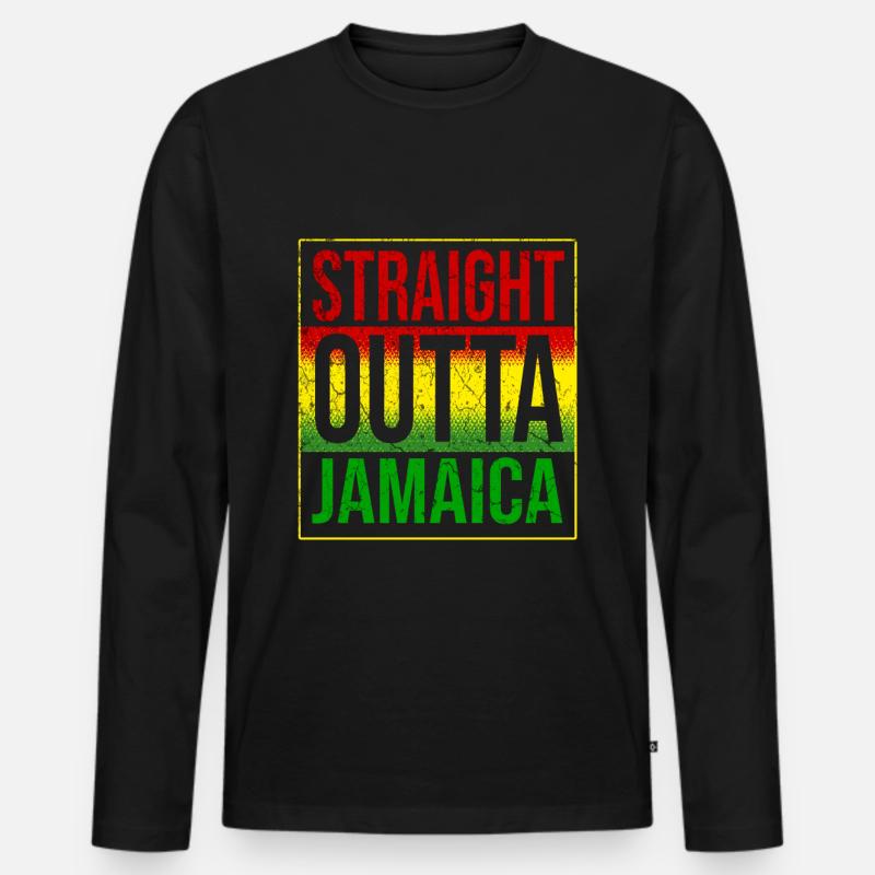 Jamaica - Männer Premium Bio Langarmshirt - Schwarz