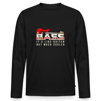 Bassist guitar music - Men's Premium Organic Long Sleeve Shirt - black - Front - Nico (187cm)