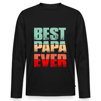 Père Meilleur père Fête des pères - T-shirt manches longues Premium bio Homme - noir - Devant - Nico (187cm)