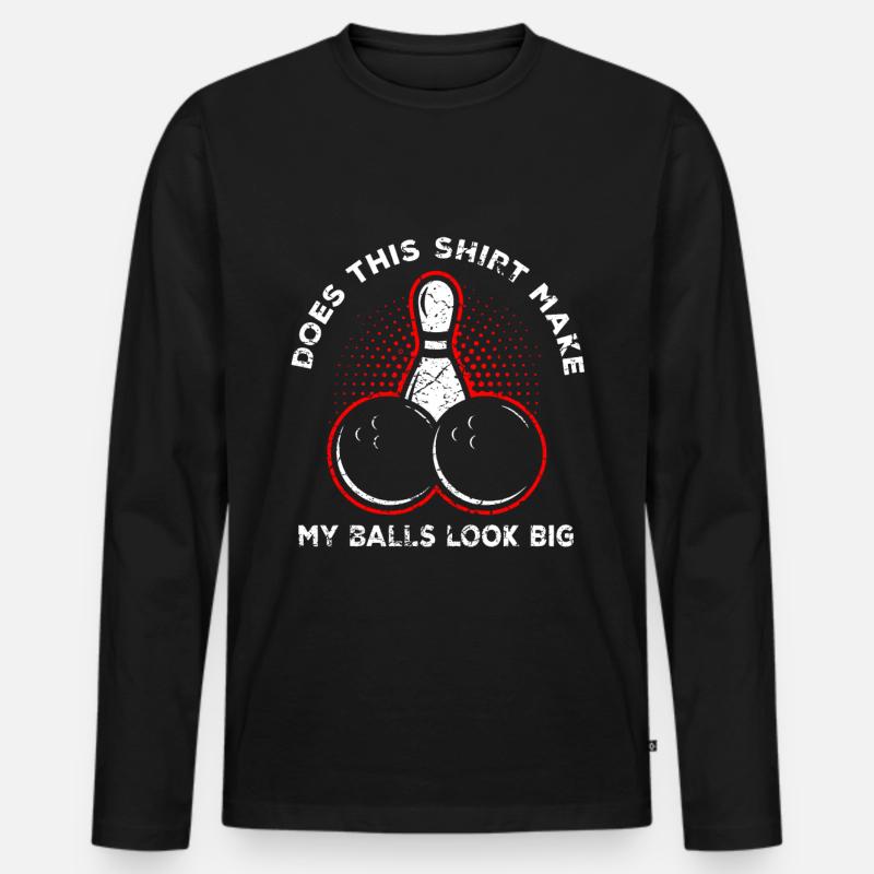 Bowling - Männer Premium Bio Langarmshirt - Schwarz