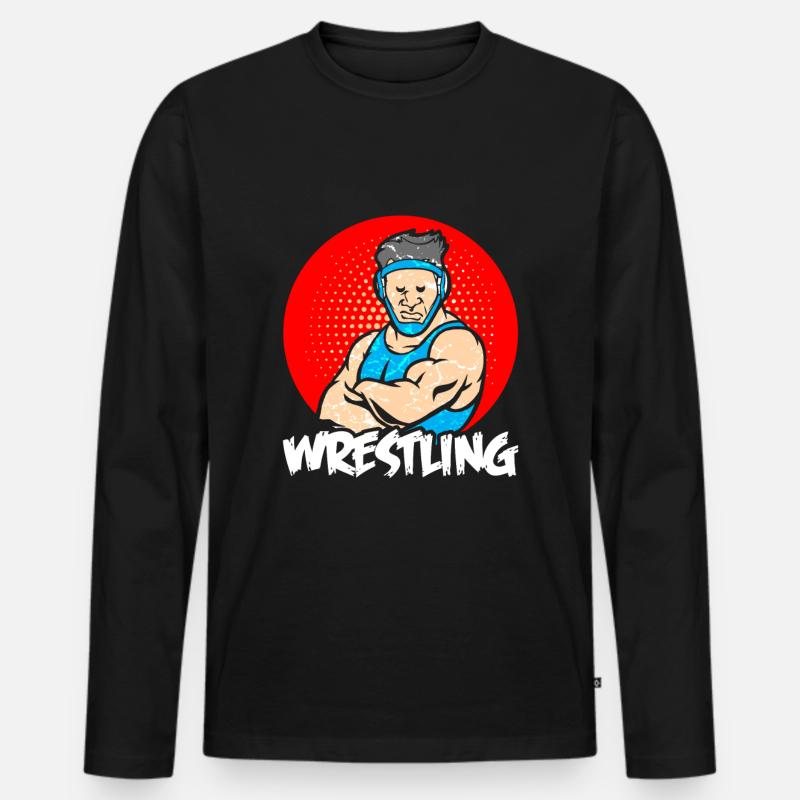 Wrestling - Männer Premium Bio Langarmshirt - Schwarz