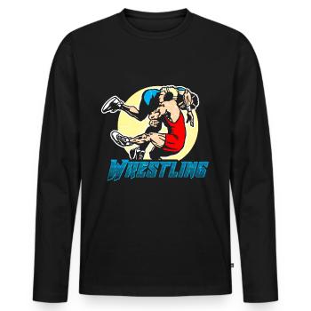 Wrestling - Männer Premium Bio Langarmshirt - Schwarz - Vorne - Nico (187cm)