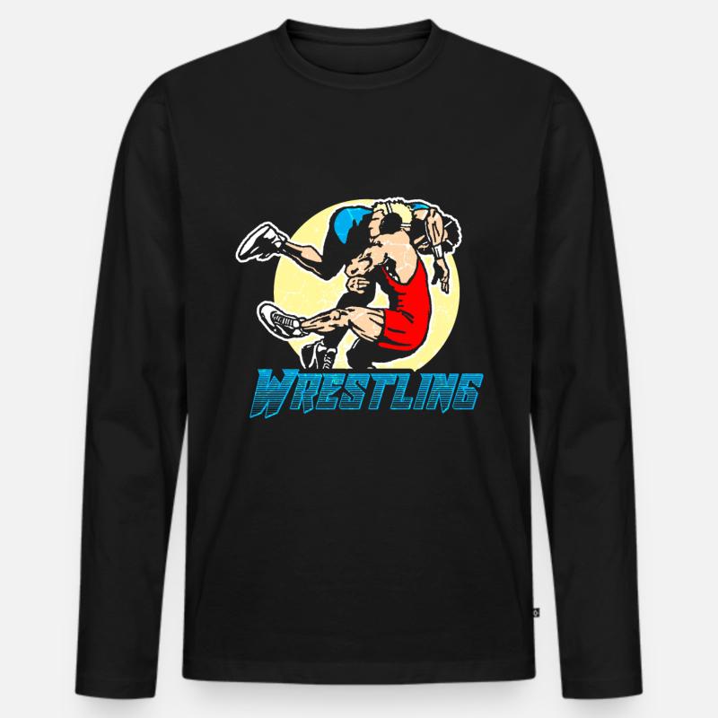 Wrestling - Männer Premium Bio Langarmshirt - Schwarz