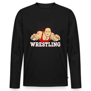 Wrestling - Männer Premium Bio Langarmshirt - Schwarz - Vorne - Nico (187cm)
