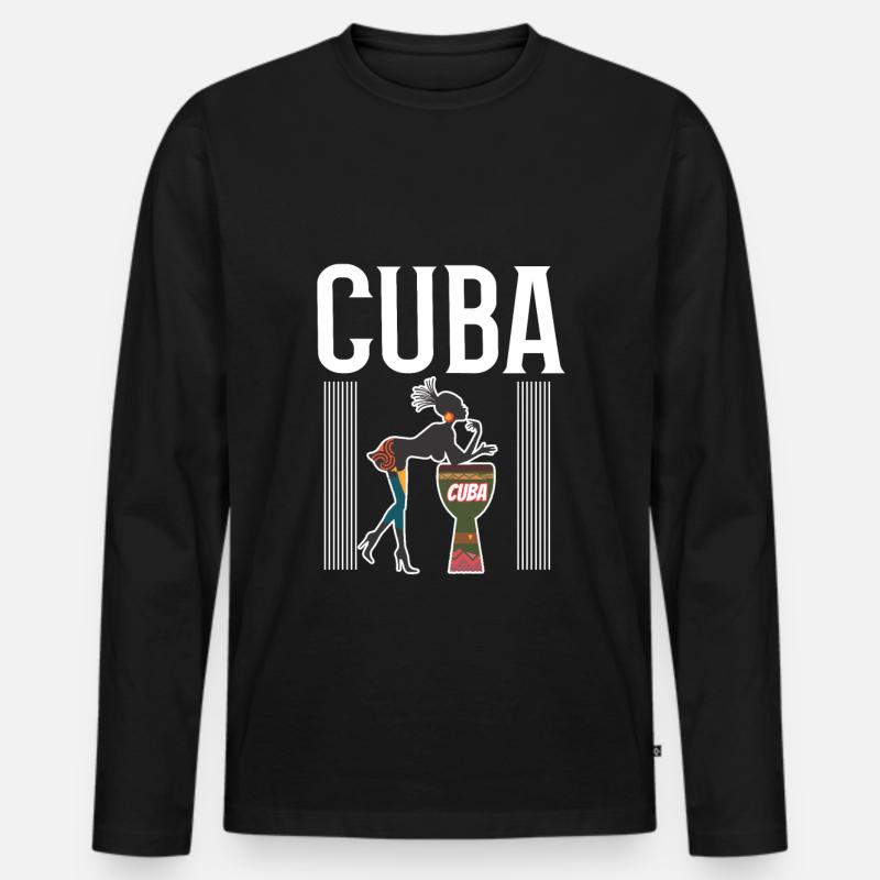 Kuba Cuba - Männer Premium Bio Langarmshirt - Schwarz