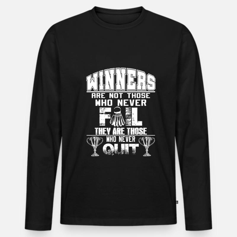Badminton - Männer Premium Bio Langarmshirt - Schwarz