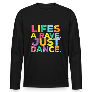 Techno Raver Raver - Männer Premium Bio Langarmshirt - Schwarz - Vorne - Nico (187cm)