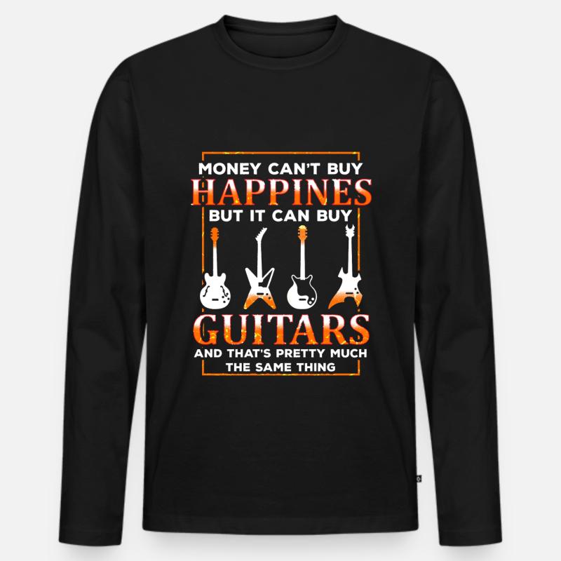 Gitarre - Männer Premium Bio Langarmshirt - Schwarz