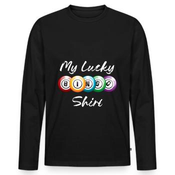 Bingo Spiel Gambler - Männer Premium Bio Langarmshirt - Schwarz - Vorne - Nico (187cm)