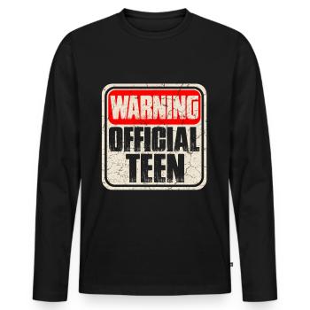 Teen Teeny Teens Teen Puberty - Men's Premium Organic Long Sleeve Shirt - black - Front - Nico (187cm)